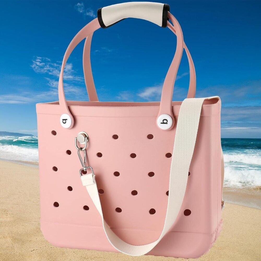 Boho Cream Cotton Adjustable Crossbody Bag Strap Wrap for Bogg and Beach Totes - Picture 3 of 5